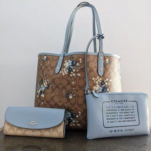 Coach City Reversible Tote with Floral Print